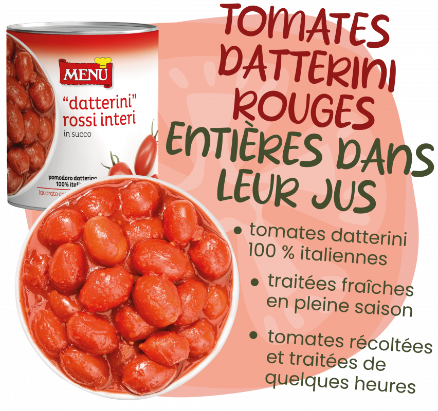 Nouvelles Tomates Datterini Rouges Entières Dans Leur Jus