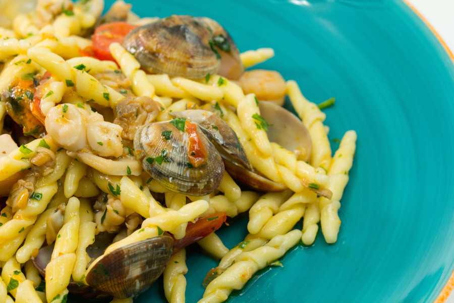 Trofie with seafood