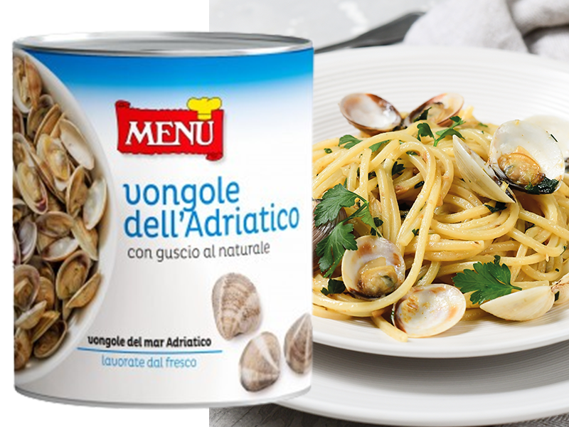 Vongole dell'Adriatico con guscio al naturale
