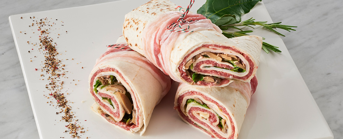 Tortillas prosciutto e funghi