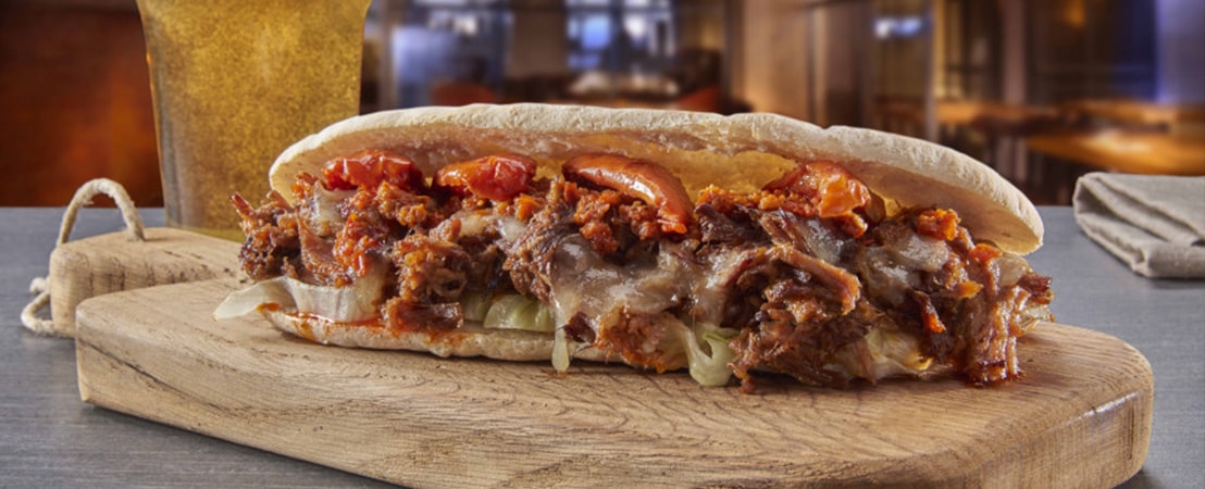 Puccia mazzancolle e pesto agli agrumi