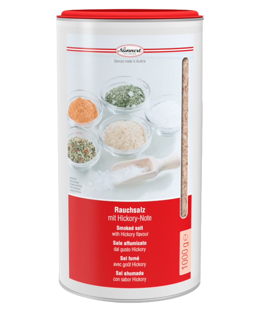 Preparato affumicato gusto Hickory (Smoked salt with Hickory flavour) Barattolo 1000 gr.