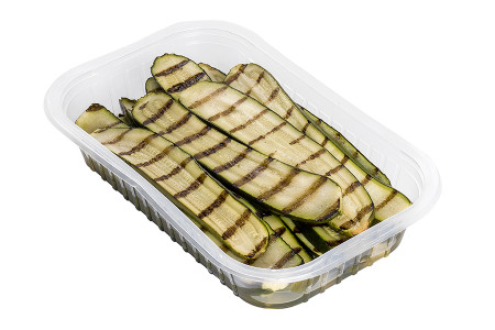 Zucchine fresche grigliate (Fresh grilled courgettes) 750 g nt wt. – Heat-sealed tub