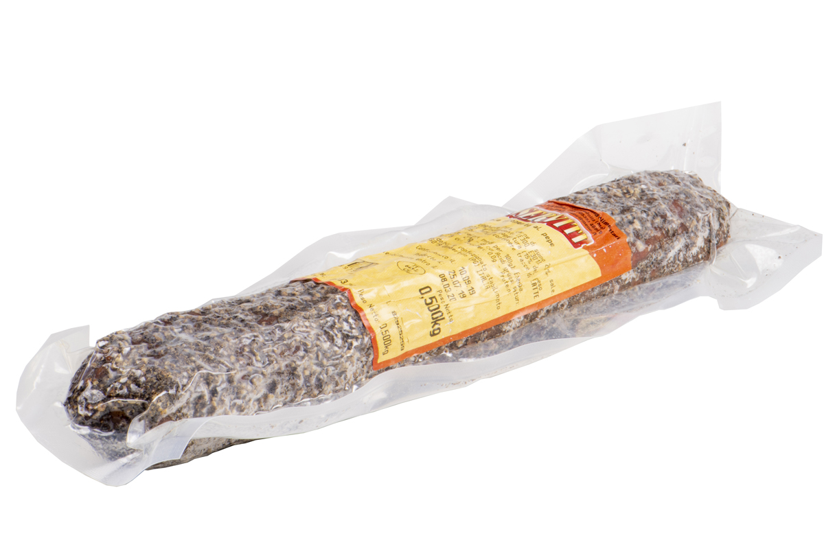 Salame di cinghiale al pepe - Peppered Wild Boar Salami Approx. weight 470 – 550 g nt. wt.