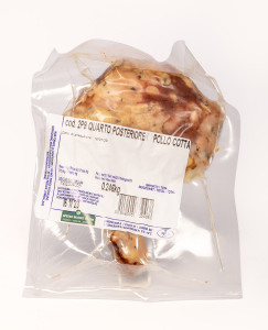 Quarto posteriore di pollo cotto sottovuoto (Unter Vakuum Gegartes Hinteres Hähnchenviertel) Beutel, Nettogewicht 250/300 g / variables Gewicht