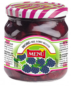 More nel loro succo - Blackberries in blackberry juice Glass jar 420 g nt. wt.