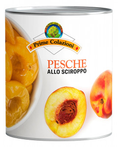 Pesche allo sciroppo (Peaches in syrup) Tin 820 g nt. wt. (Drained 480  g)