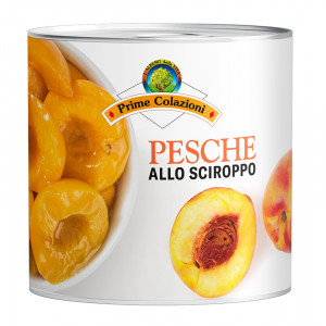 Pesche allo sciroppo (Peaches in syrup) Tin 2600 g nt. wt. (drained 1500 g)