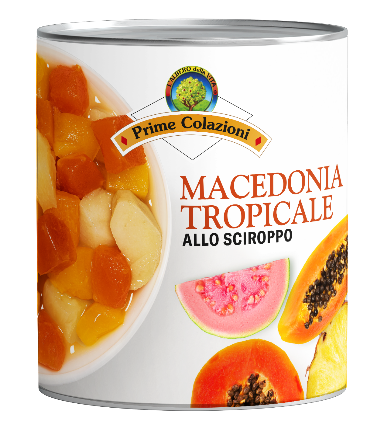 Macedonia Tropicale allo sciroppo Scat. 822 g pn. (P.sgocciolato 500g)