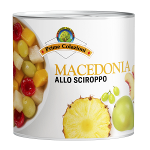 Macedonia di frutta allo sciroppo (Salade de fruits au sirop) Boîte 2 600 g poids net (égoutté 1500 g)