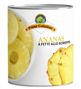 Ananas a fette allo sciroppo (Pineapple slices in syrup) Tin 825 g nt. wt. (drained 490 g)