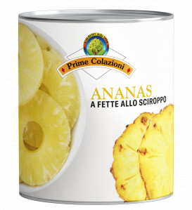 Ananas a fette allo sciroppo (Pineapple slices in syrup) Tin 825 g nt. wt. (drained 490 g)