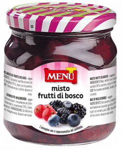 Misto frutti di bosco - Mixed wild berries Glass jar 420 g nt. wt.