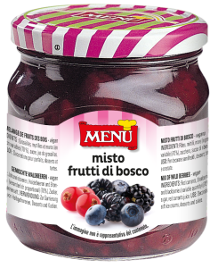 Misto frutti di bosco - Mixed wild berries Glass jar 420 g nt. wt.