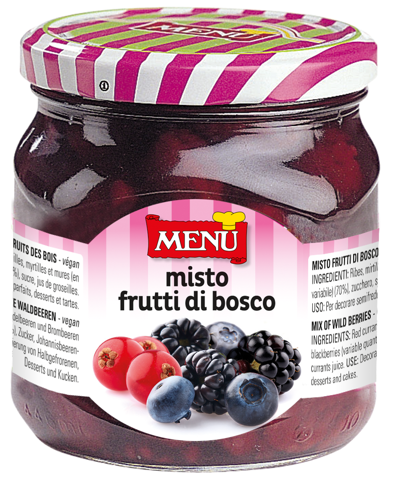 Misto frutti di bosco - Mixed wild berries Glass jar 850 g nt. wt.