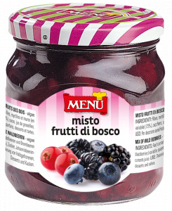 Misto frutti di bosco - Mixed wild berries Glass jar 850 g nt. wt.