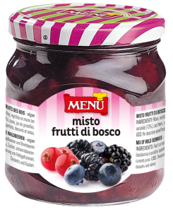 Misto frutti di bosco - Mixed wild berries Glass jar 850 g nt. wt.