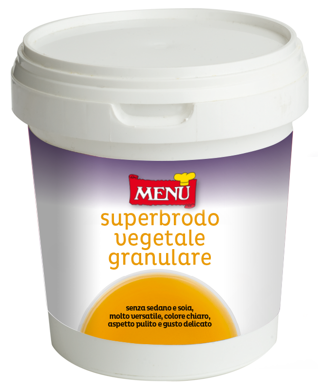 Superbrodo vegetale granulare - Granular vegetable bouillon 600 g - Plastic jar with a plastic seal