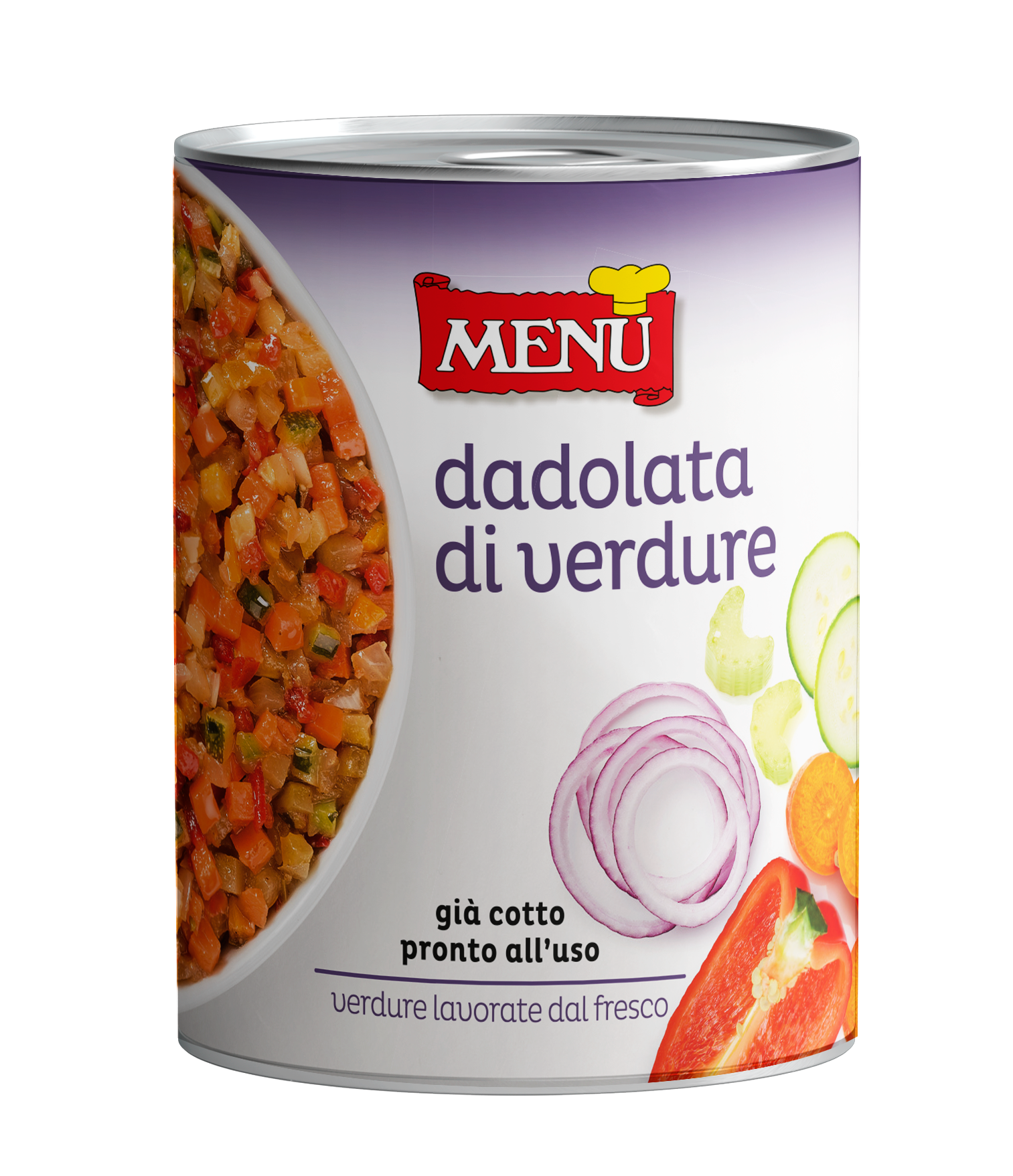 Dadolata di verdure - Brunoise of vegetables Tin 390 g nt. wt.