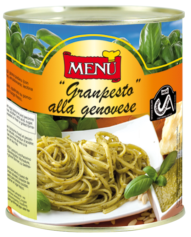 Granpesto alla genovese in asettico - Granpesto Genovese pesto sauce in aseptic technology Tin 800 g nt. wt.