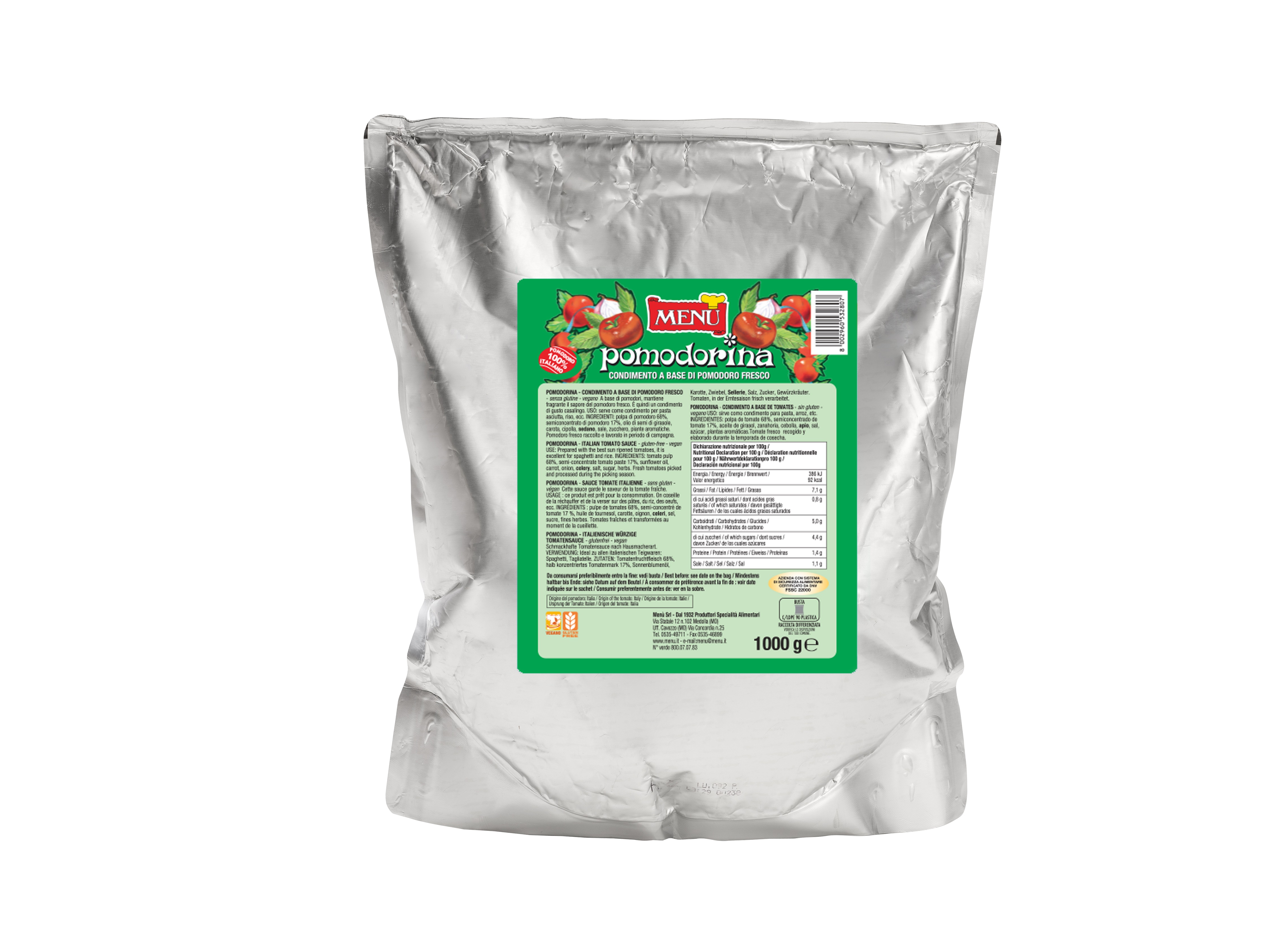Pomodorina - Pomodorina sauce Bag 1000 g nt. wt.