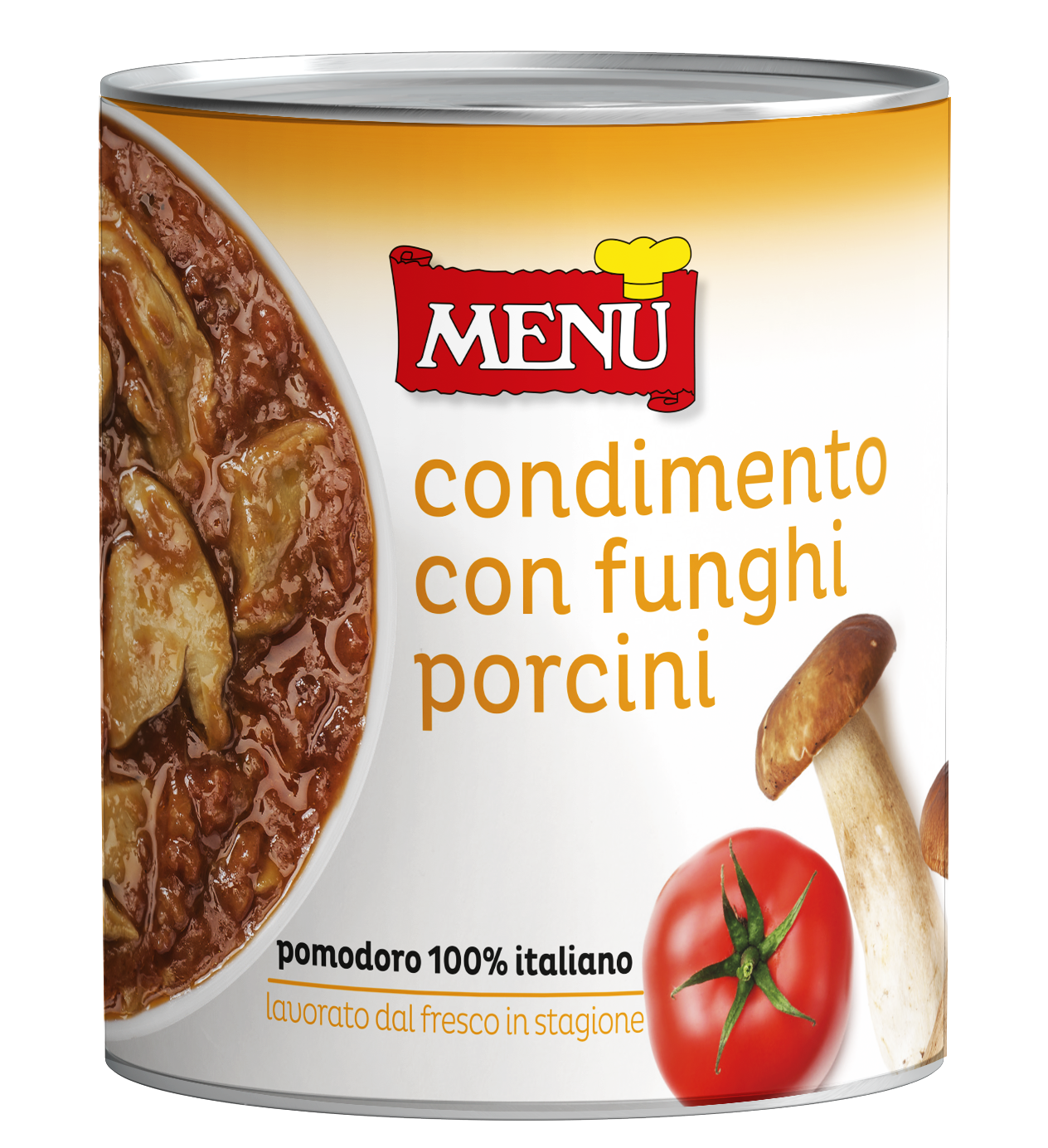 Condimento con funghi porcini - Porcini Mushroom Sauce Tin 830 g nt. wt.