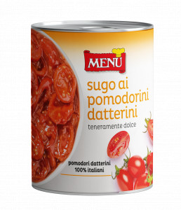 Sugo ai pomodorini datterini (Salsa de tomates datterino) Lata de 410 g p. n.