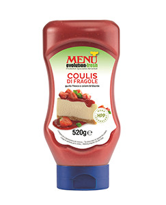 Coulis di fragole (Erdbeer-Coulis) Top-Down-Flasche, Nettogewicht 520 g