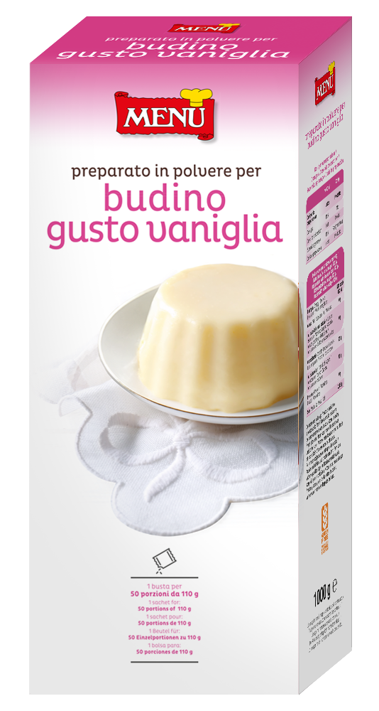 Budino alla vaniglia (Budino de vainilla) Bolsa de film multicapa 1000 g p. n.
