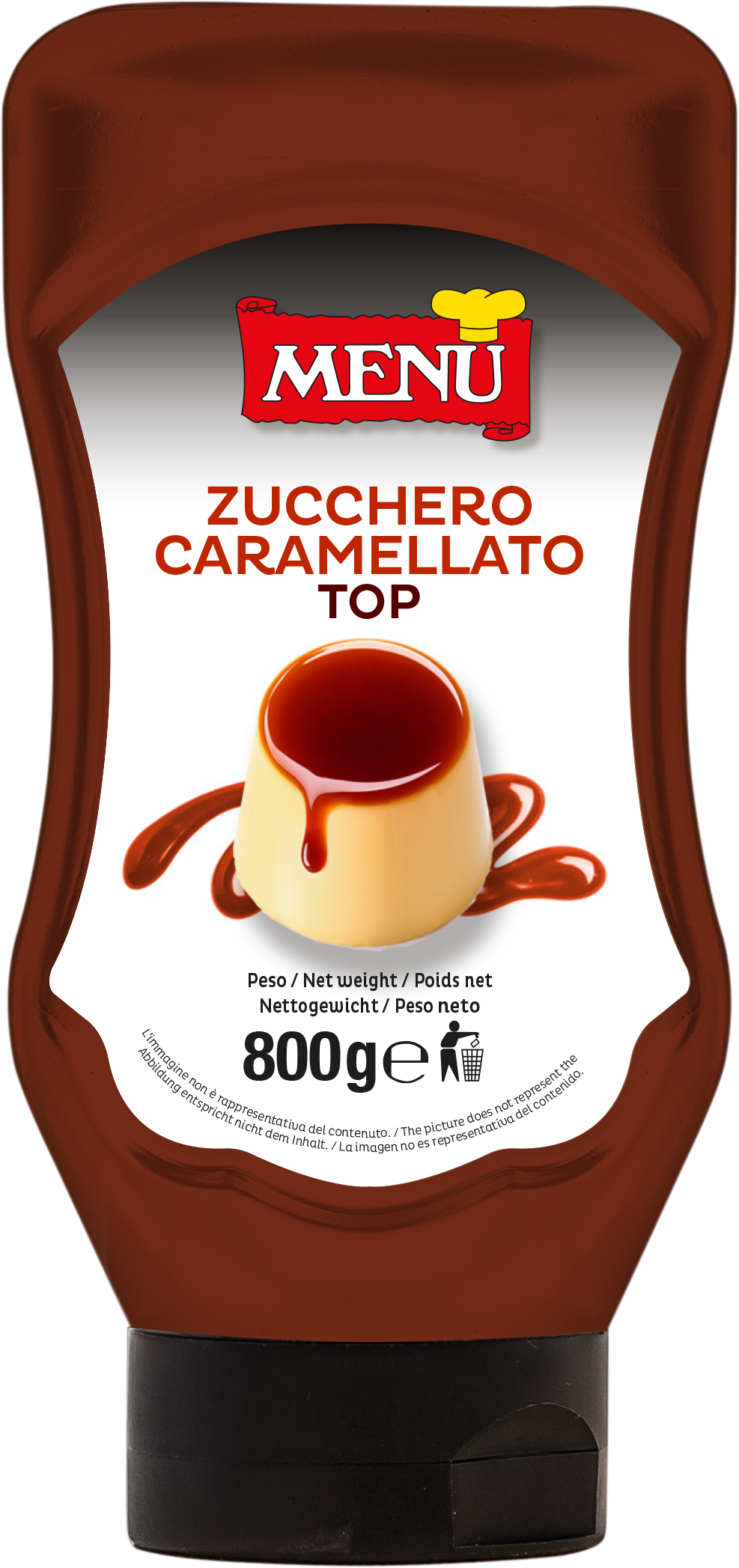 Zucchero caramellato - Caramel Sugar Top-down squeeze bottle 650 g nt. wt.