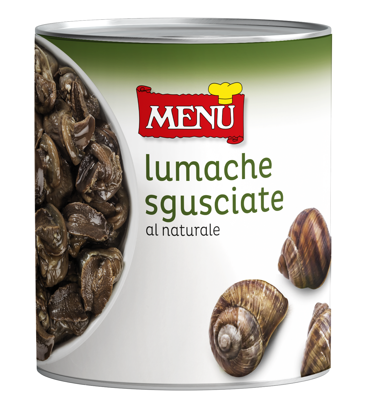 Lumache sgusciate al naturale - Snails preserved naturally Tin 850 g nt. wt. (drained 450 g)