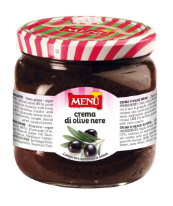 Crema di olive nere – Black olive Spread Glass jar 390 g nt. wt.
