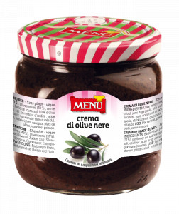 Crema di olive nere (Creme aus schwarzen Oliven) Glas, Nettogewicht 770 g