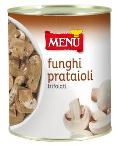 Funghi prataioli trifolati  (Champignons de couche sautés à l'ail et au persil) Boîte 790 g poids net