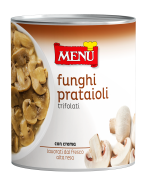 Funghi prataioli trifolati in asettico (Champignons de couche sautés à l'ail et au persil sous atmosphère aseptique)
