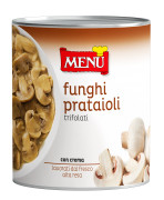 Funghi prataioli - Button mushrooms with oil, garlic and parsley under aseptic technology