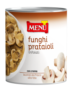 Funghi prataioli trifolati in asettico (Champiñones salteados en aséptico) Lata de 780 g p. n