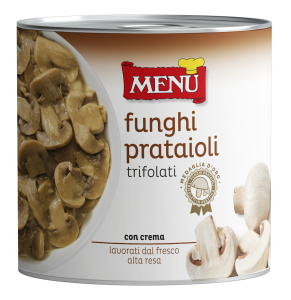 Funghi prataioli trifolati in asettico Scat. 2500 g pn