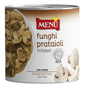 Funghi prataioli trifolati in asettico Scat. 2500 g pn. (medaglia d’argento)
