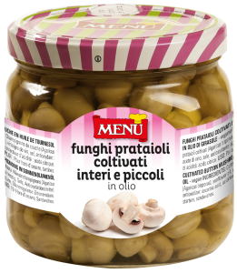 Funghi prataioli in olio di girasole Vaso vetro 760 g pn.