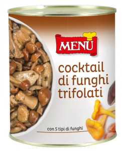 Cocktail di funghi trifolati - Cocktail of mushrooms sauteed with garlic, parsley and oil Tin 810 g nt. wt.