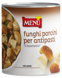 Funghi Porcini «Boschetto» per antipasti (Boletus para entrantes) Lata de 800 g p. n.