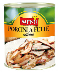 Porcini a fette trifolati - Sliced Porcini mushrooms with olive oil, garlic and parsley Tin 800 g nt. wt.