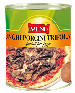 Porcini trifolati speciali per pizze (Gedünstete Steinpilze speziell für Pizza) Dose, Nettogewicht 790 g