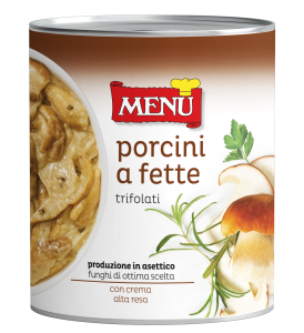 Funghi porcini a fette trifolati - In asettico (Boletus laminados y salteados - En aséptico) Lata de 780 g p. n.