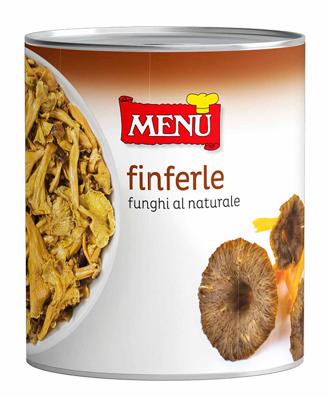 Finferle al naturale - Natural Small Chanterelle Mushrooms Tin 800 g nt. wt.