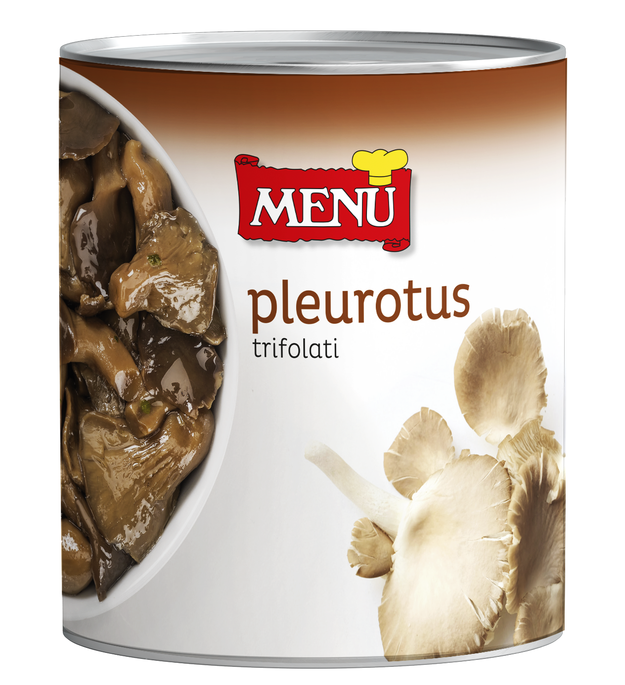 Funghi Pleurotus trifolati - Pleurotus Mushrooms with Olive Oil, Garlic and Parsley Tin 800 g nt. wt.