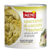 Spaccatelli di carciofo „freschezza“ all’olio di semi di girasole (Geviertelte frische Artischocken in Sonnenblumenöl)