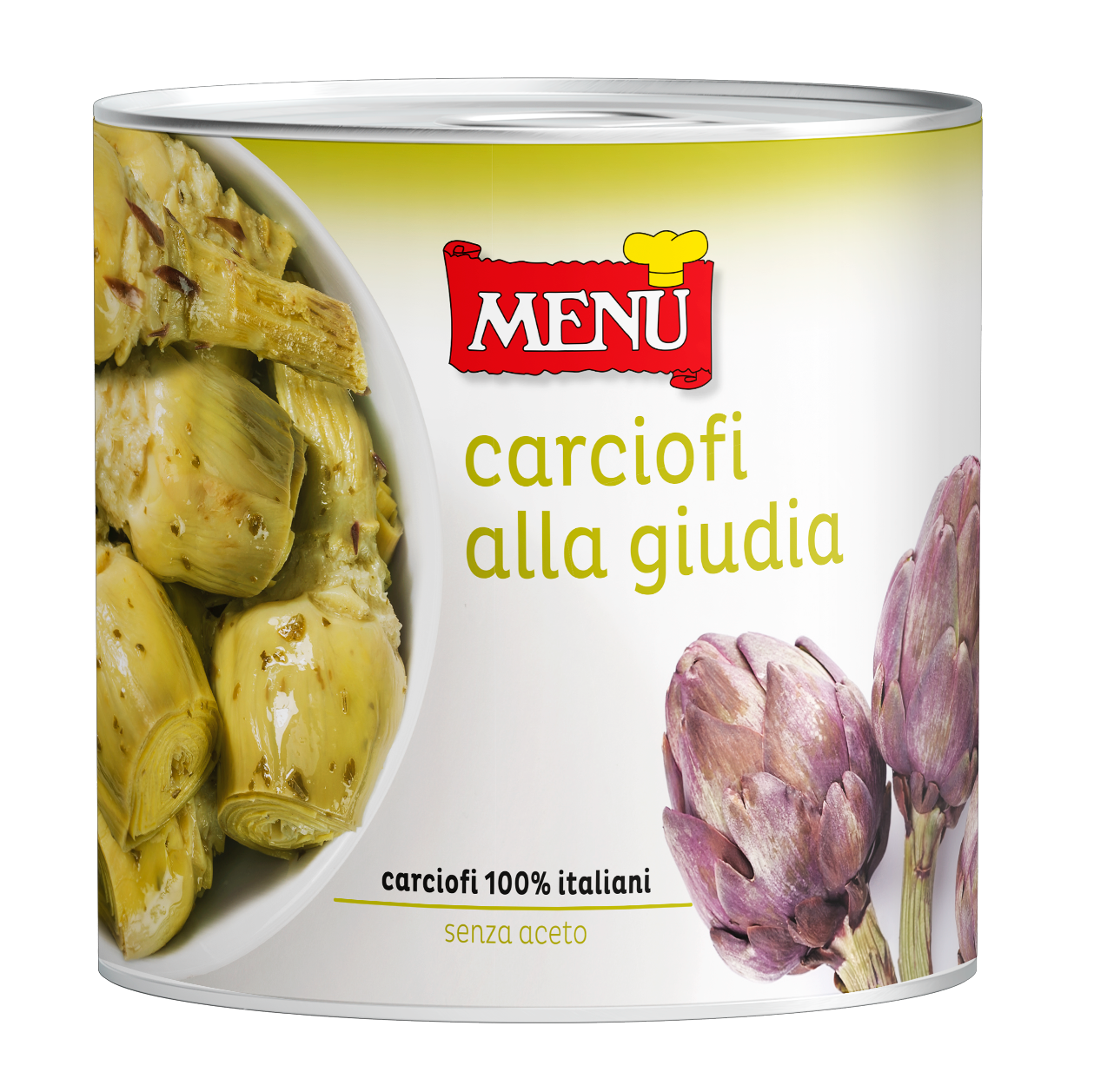 Carciofi alla Giudia - Giudia-style artichokes Tin 2550 g nt. wt.