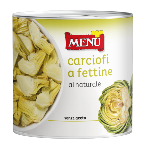 Carciofi a fettine al naturale (Alcachofas laminadas al natural) Lata de 2500 g p. n.